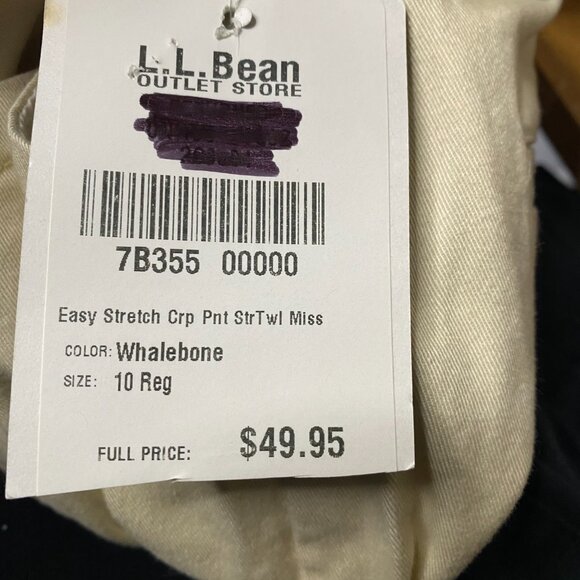 (2) L.L. Bean Classic Fit 10R khaki (Whalebone) and black cropped pants Bayside - Picture 9 of 9